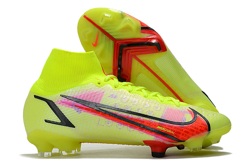 Crampons Mercurial Superfly IX Elite de Le 12 -ème Maillot, vue de dessus, avec crampons en acier pour chaussures de football.
