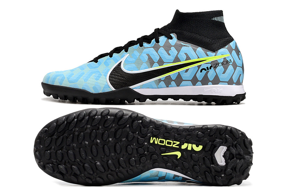 Crampons Mercurial Superfly IX Elite pour football, fixation robuste et design performant, vue de face.