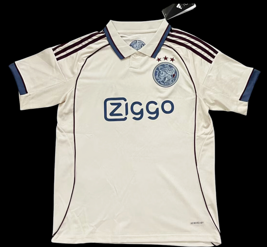 Maillot Ajax troisième 25/26 de la marque Le 12, vue de face avec logo et couleurs officielles du club.