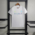 Maillot Real Madrid foot Balmain blanc 2023 2024, jersey de football Le 12 -ème Maillot, détails de design blanc et logo.