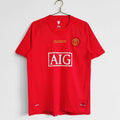 Maillot domicile Manchester United 2007-2008 Le 12ème Maillot, vue de face avec logo et détails du maillot.
