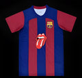Maillot FC Barcelone édition spéciale Rolling Stones 2023-2024, Le 12, devant avec logo et design unique