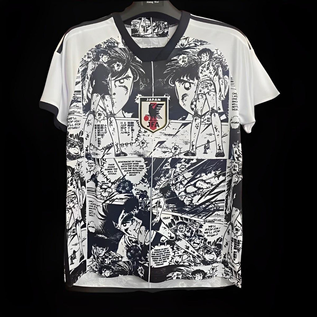 Maillot de football Japon Édition Captain Tsubas 2023-2024, maillot officiel Le 12 -ème Maillot, vue de face.