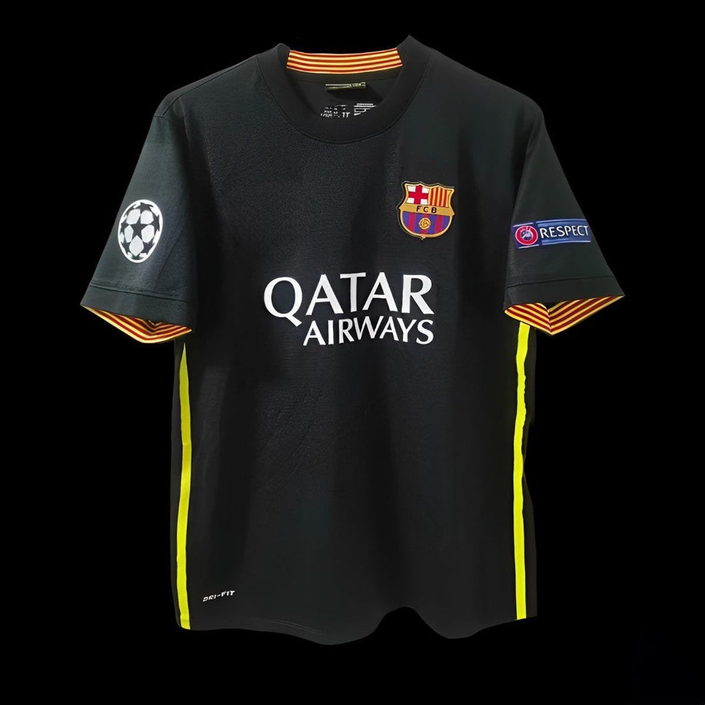Maillot FC Barcelone troisième rétro 2013-2014 de la marque Le 12 -ème Maillot, vue de face avec logo et détails du maillot.