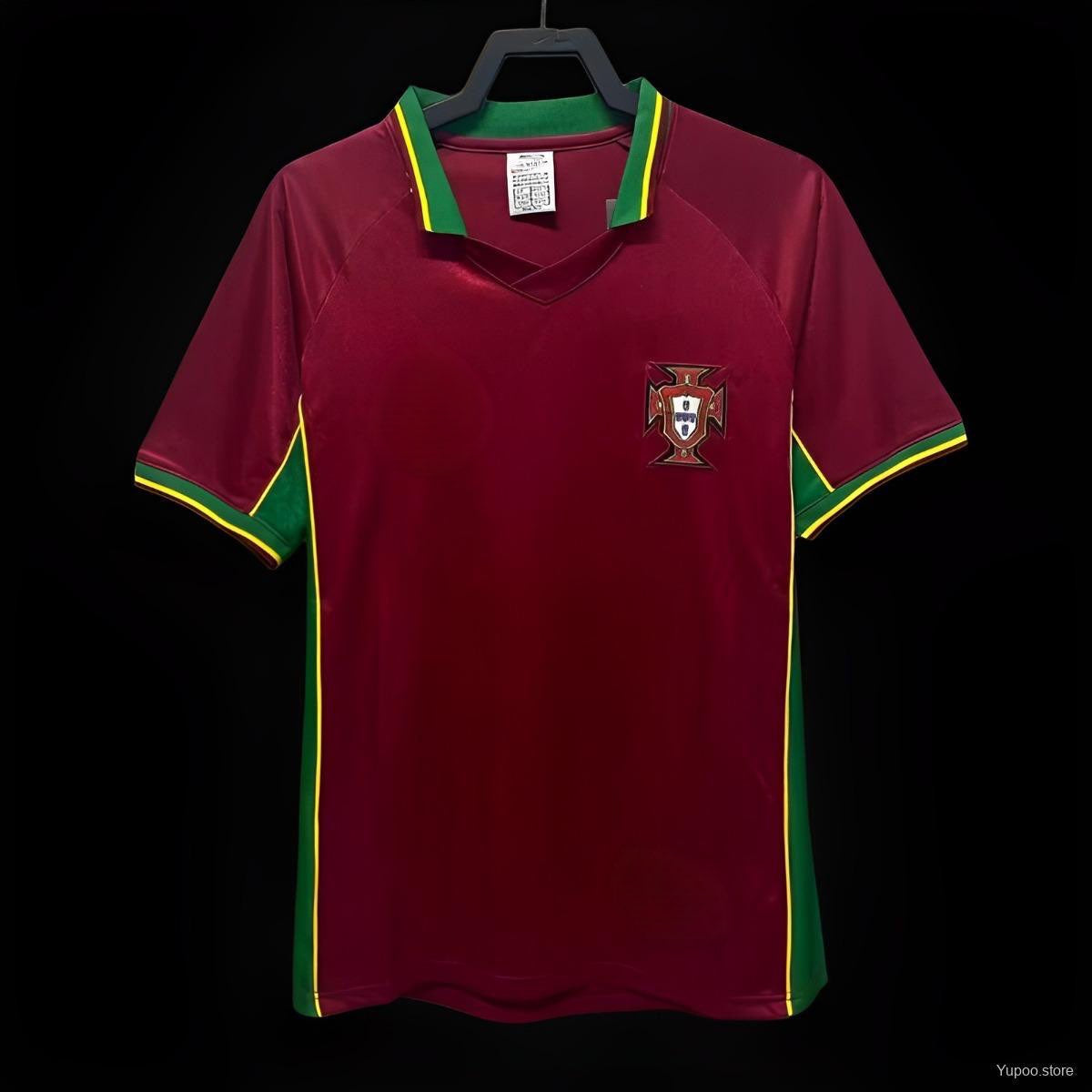 Maillot domicile rétro du Portugal 1988, marque Le 12-ème Maillot, avec design classique et couleurs nationales.