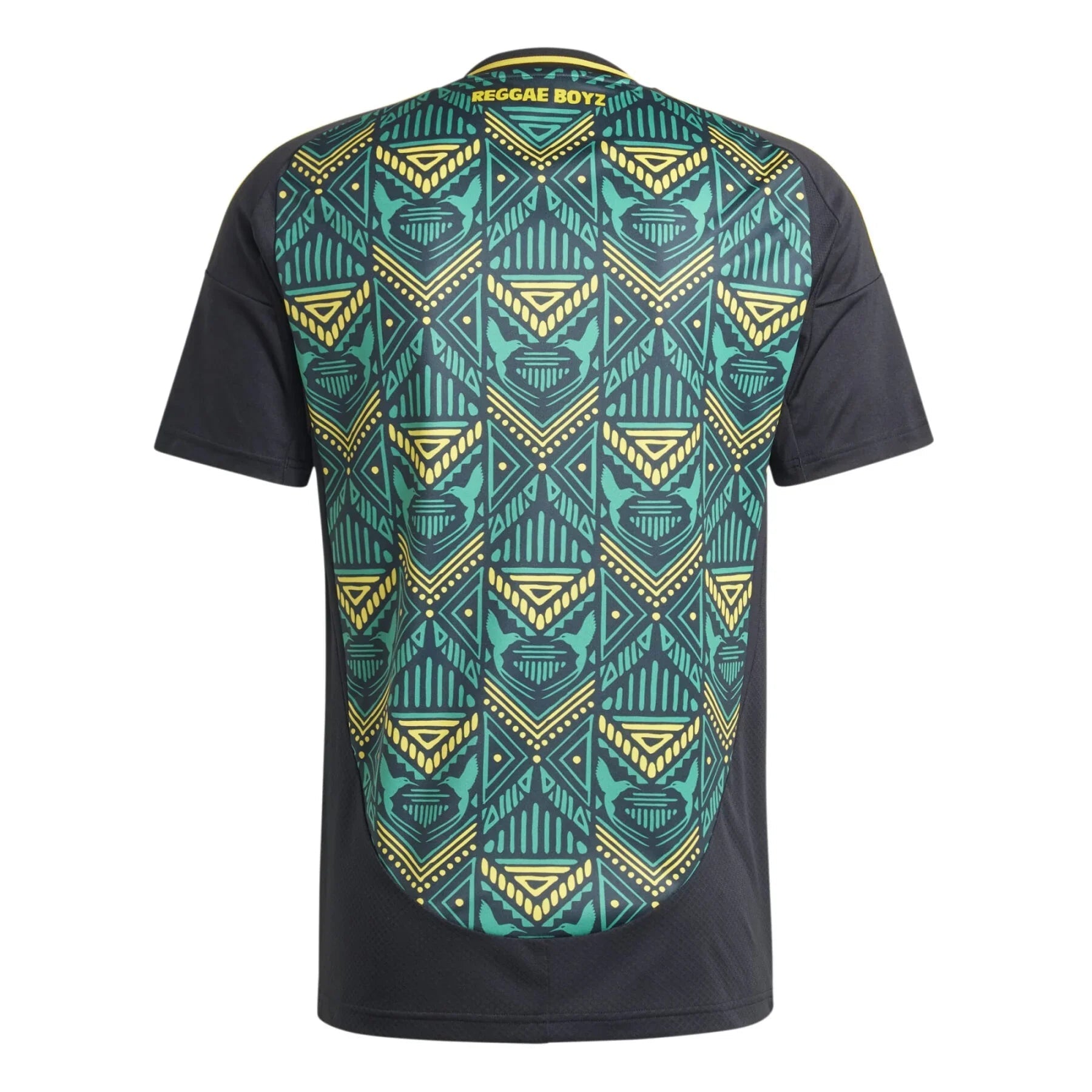 Maillot extérieur de la Jamaïque 2024/25, marque Le 12 -ème Maillot, vue en gros plan sur le design et les couleurs du maillot.