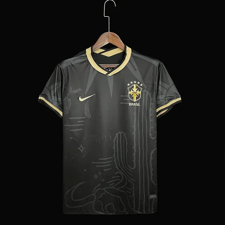 Maillot Brésil Concept 2023 de Le 12, devant avec logo et design coloré, pour supporter l'équipe nationale.