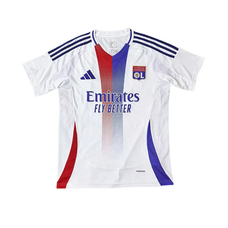 Maillot domicile OL Lyon 2024/25 Le 12 -ème Maillot, maillot de football avec logo et couleurs officielles.