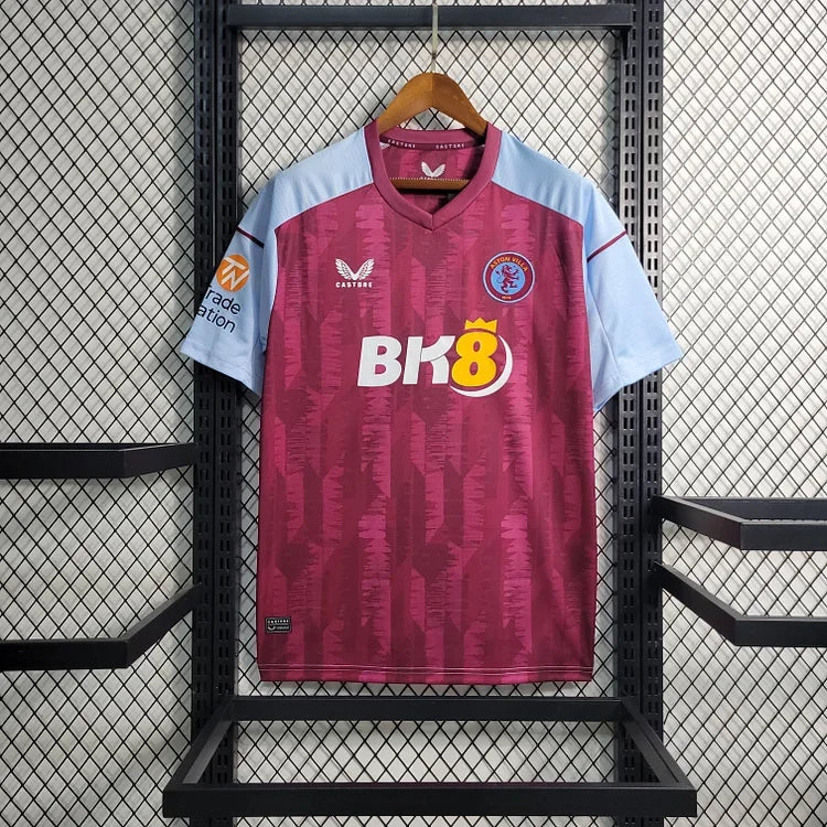 Maillot domicile Aston Villa 2023/24 Le 12 -ème Maillot, maillot de football avec logo et design officiel, vue de face