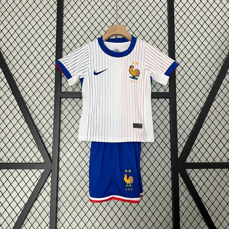 Maillot enfant de l'équipe de France 2024/25 Le 12, maillot de football pour jeunes fans, en bleu avec logo officiel.