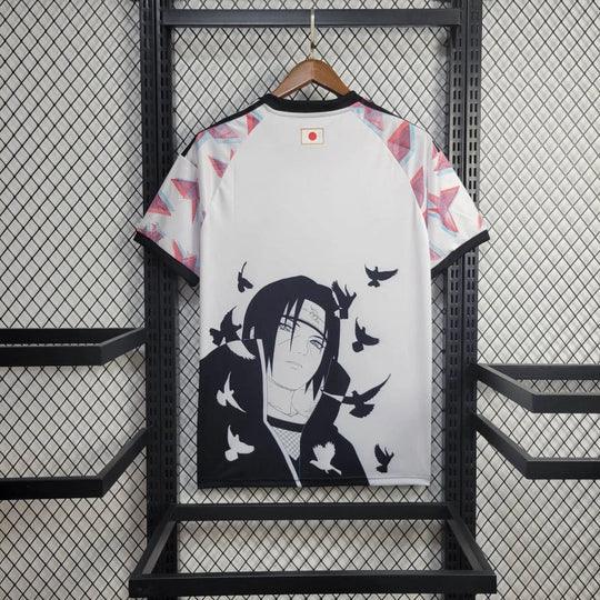 Maillot Japon Concept 2024 Édition Itachi de Le 12 -ème, maillot de football avec design inspiré d'Itachi, en bleu et blanc.
