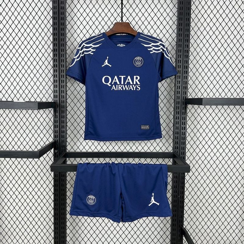 Ensemble enfant PSG bleu Le 12 -ème Maillot, maillot et short pour garçon de 24/25 ans, vêtement de sport coloré.