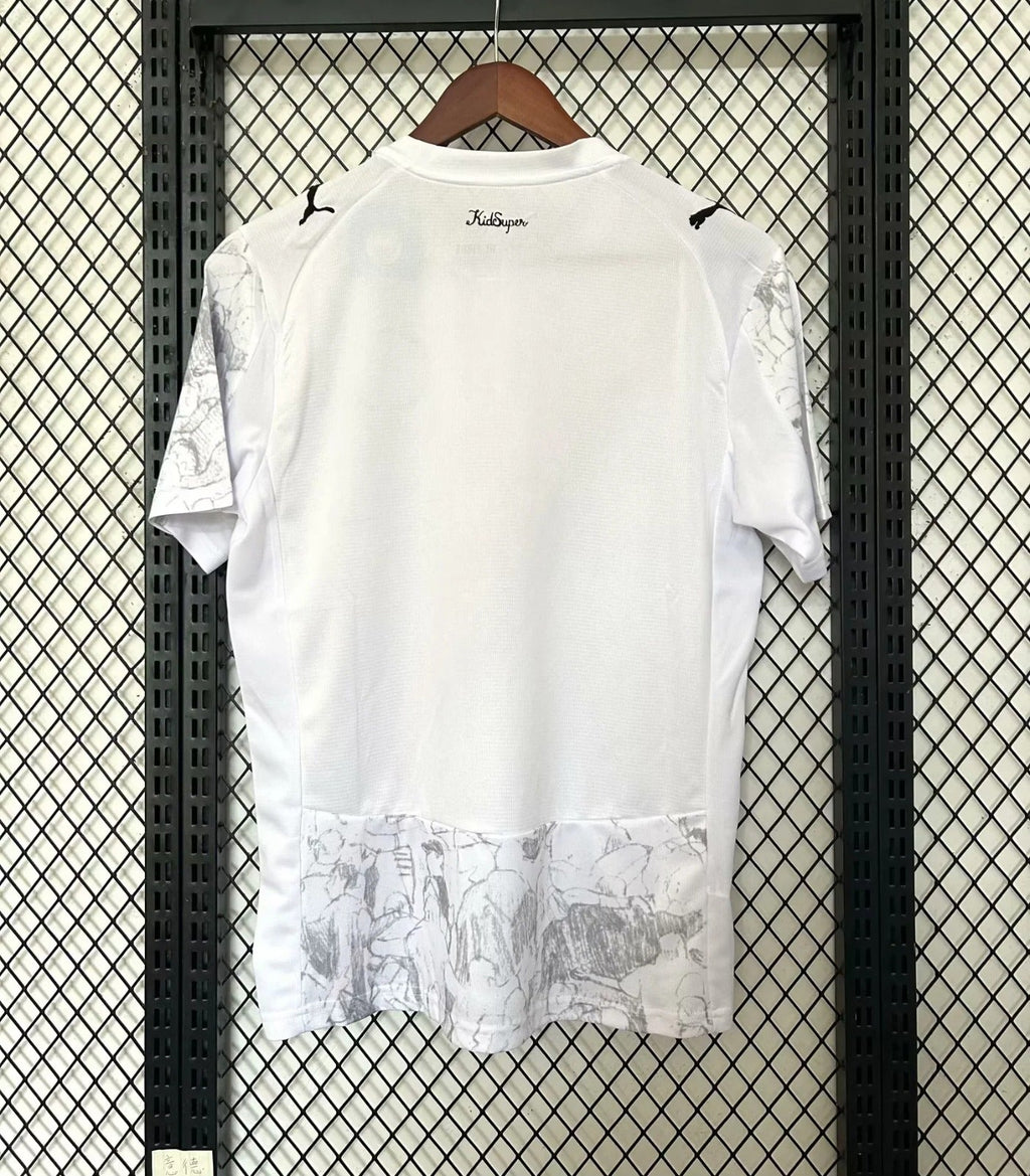 Maillot extérieur Manchester City blanc pour enfants 25/26 ans, marque Le 12 -ème Maillot, vue de face sur fond neutre.