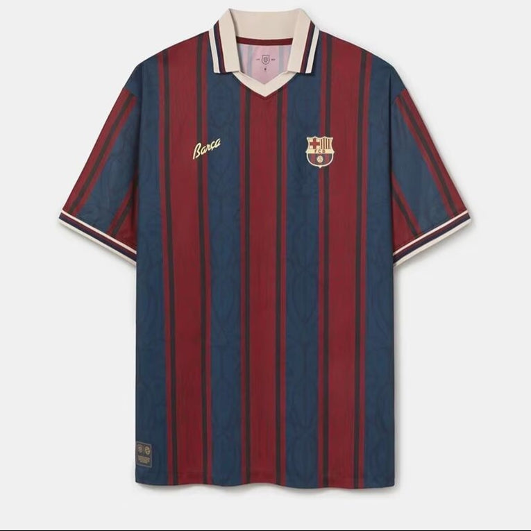 Maillot de football Barcelone 25/26, modèle spécial C, de la marque Le 12 -ème Maillot, vue de face avec logo et détails du maillot