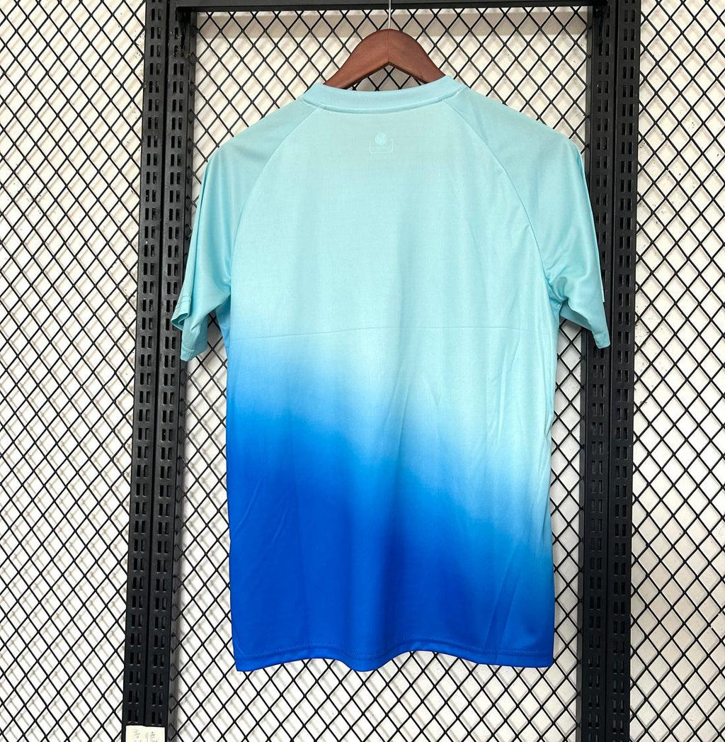 Maillot de football Tunisie 25/26 Bleu, marque Le 12 -ème Maillot, vue détaillée du maillot sportif.
