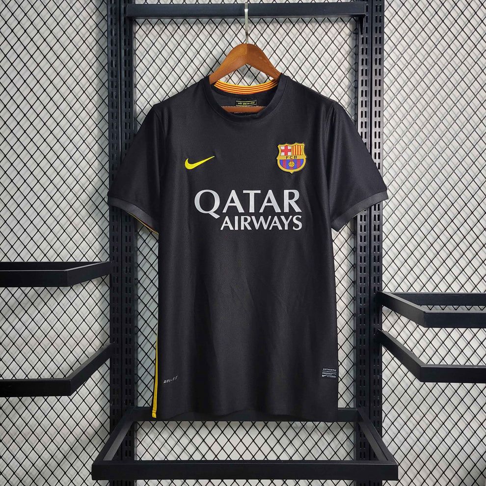 Maillot rétro 13/14 de Barcelone, marque Le 12 -ème Maillot, vue de face avec logo et couleurs traditionnelles du club.