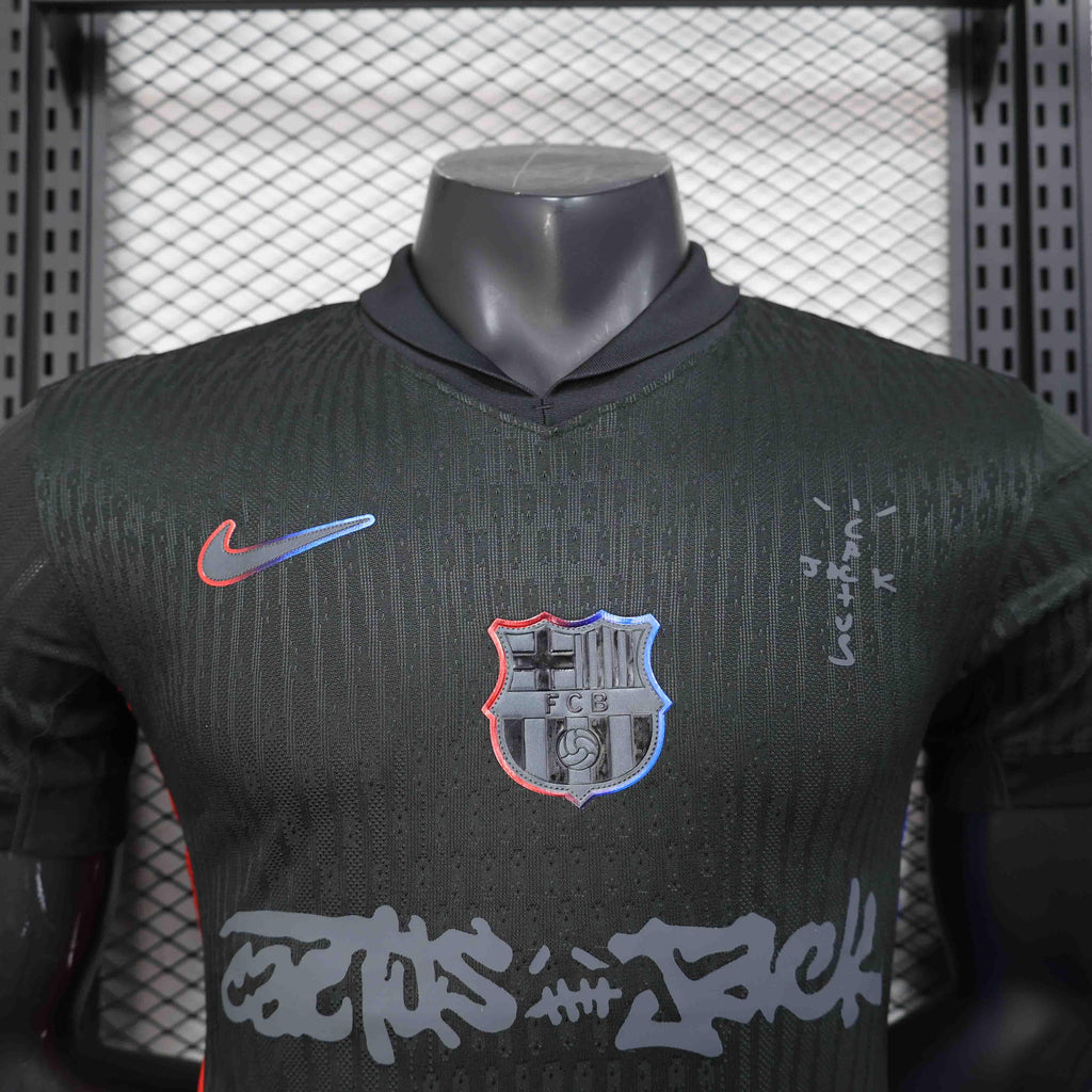 Maillot concept FC Barcelone 2024-25 Le 12, maillot de football avec design innovant, vue de face.