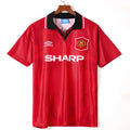 Maillot domicile Manchester United rétro 1994-1996, marque Le 12-ème Maillot, vue de face avec logo et détails traditionnels