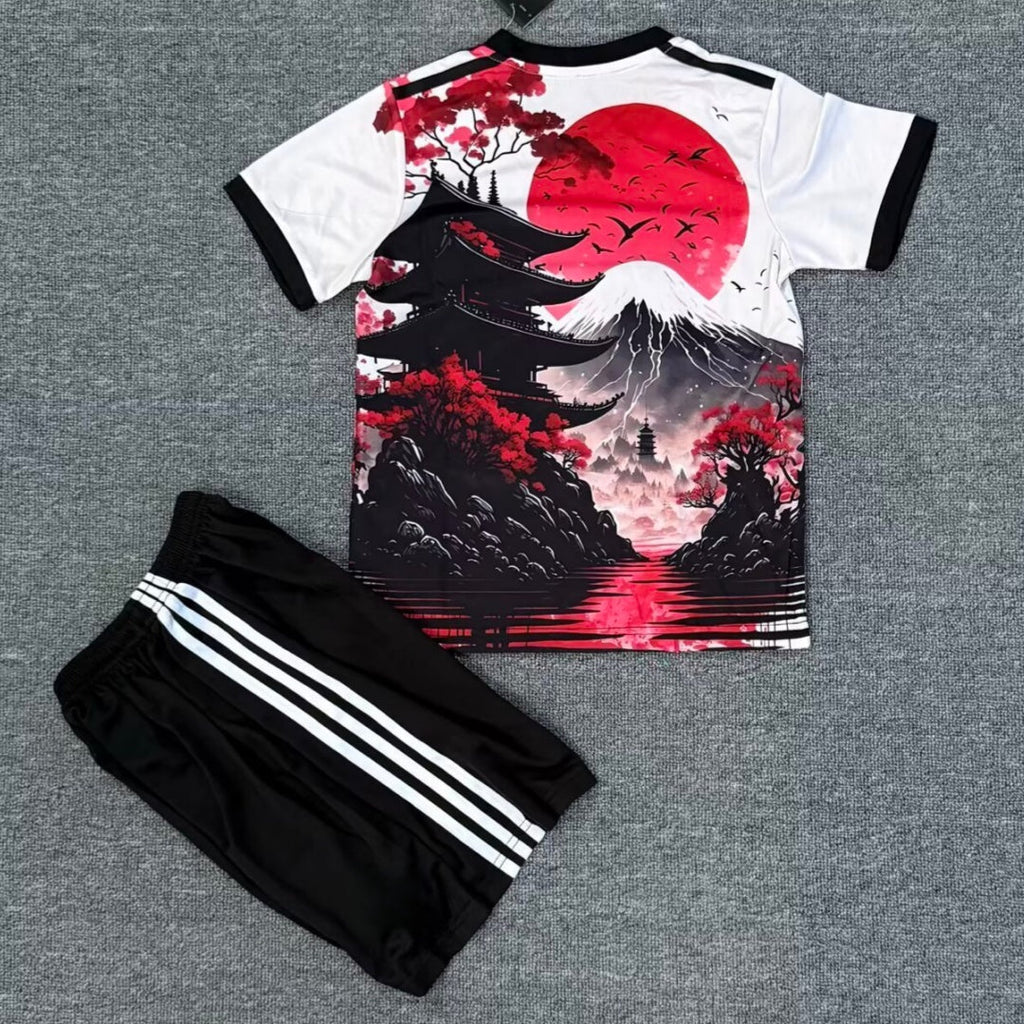 Ensemble enfant Japon spécial rouge Le 12 -ème Maillot, t-shirt et pantalon colorés, confortable et adapté aux jeunes enfants.