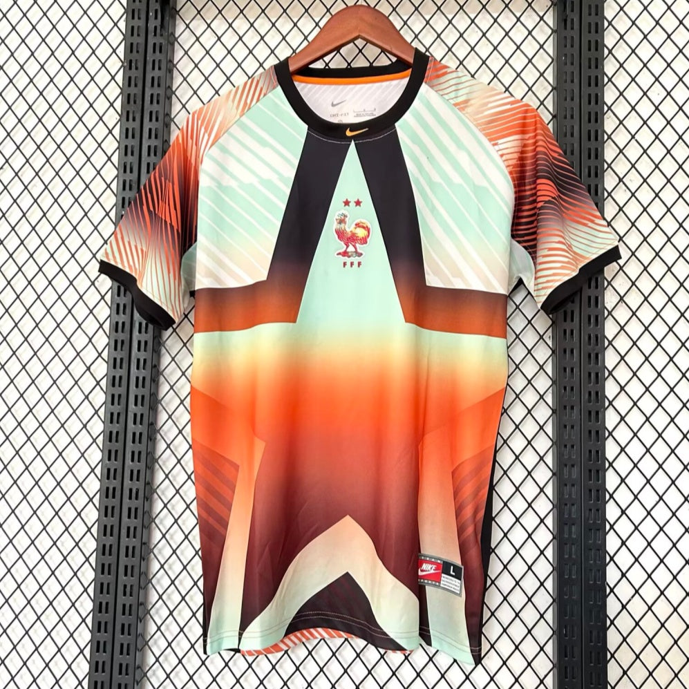 Maillot de gardien de but France 25/26 Le 12 -ème Maillot, maillot de football pour gardien avec logo et détails bleus.