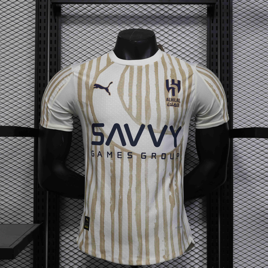 Maillot extérieur Al-Hilal 2025-26 Le 12-ème Maillot, maillot de football avec logo et design officiel, vue en détail