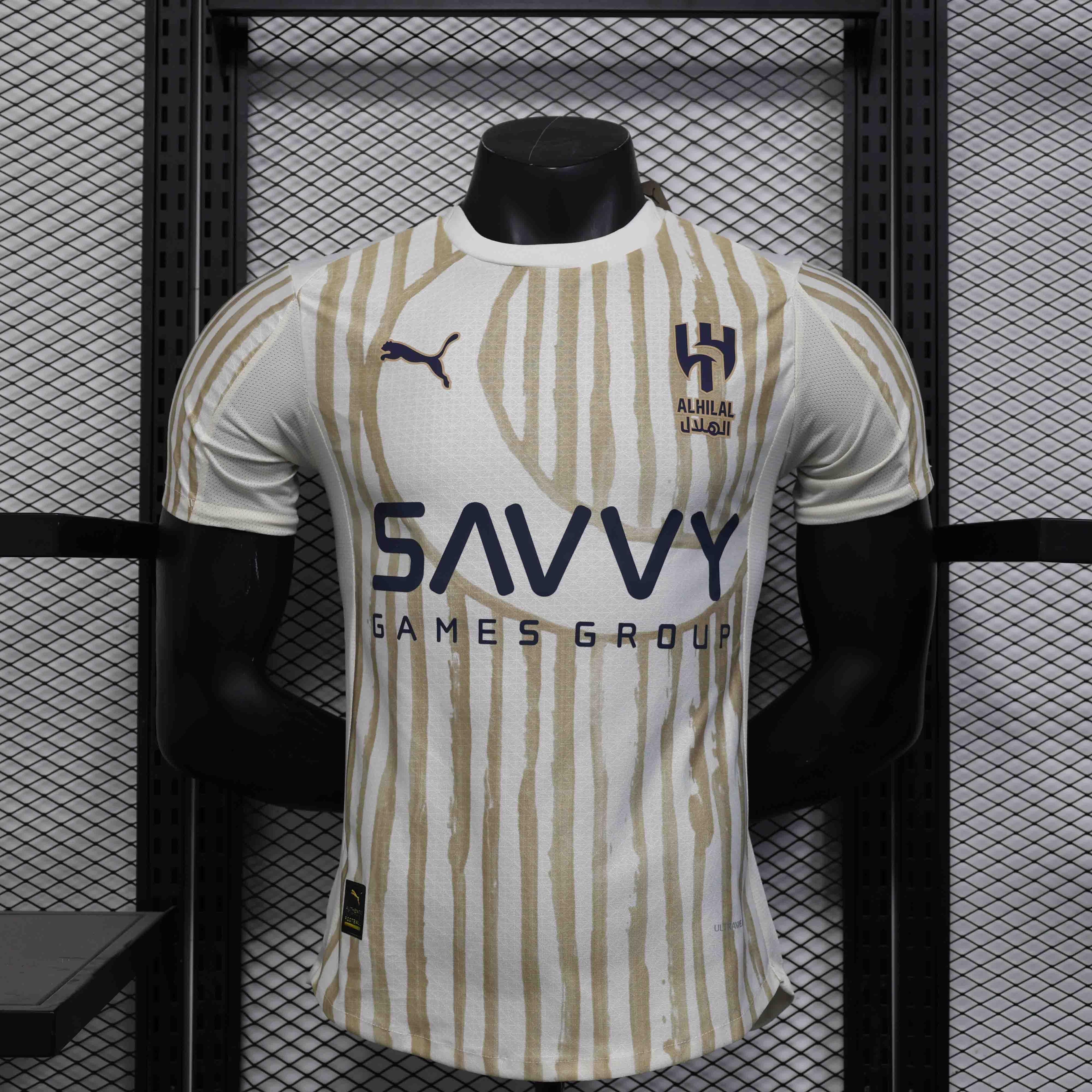 Maillot extérieur Al-Hilal 2025-26 Le 12-ème Maillot, maillot de football avec logo et design officiel, vue en détail