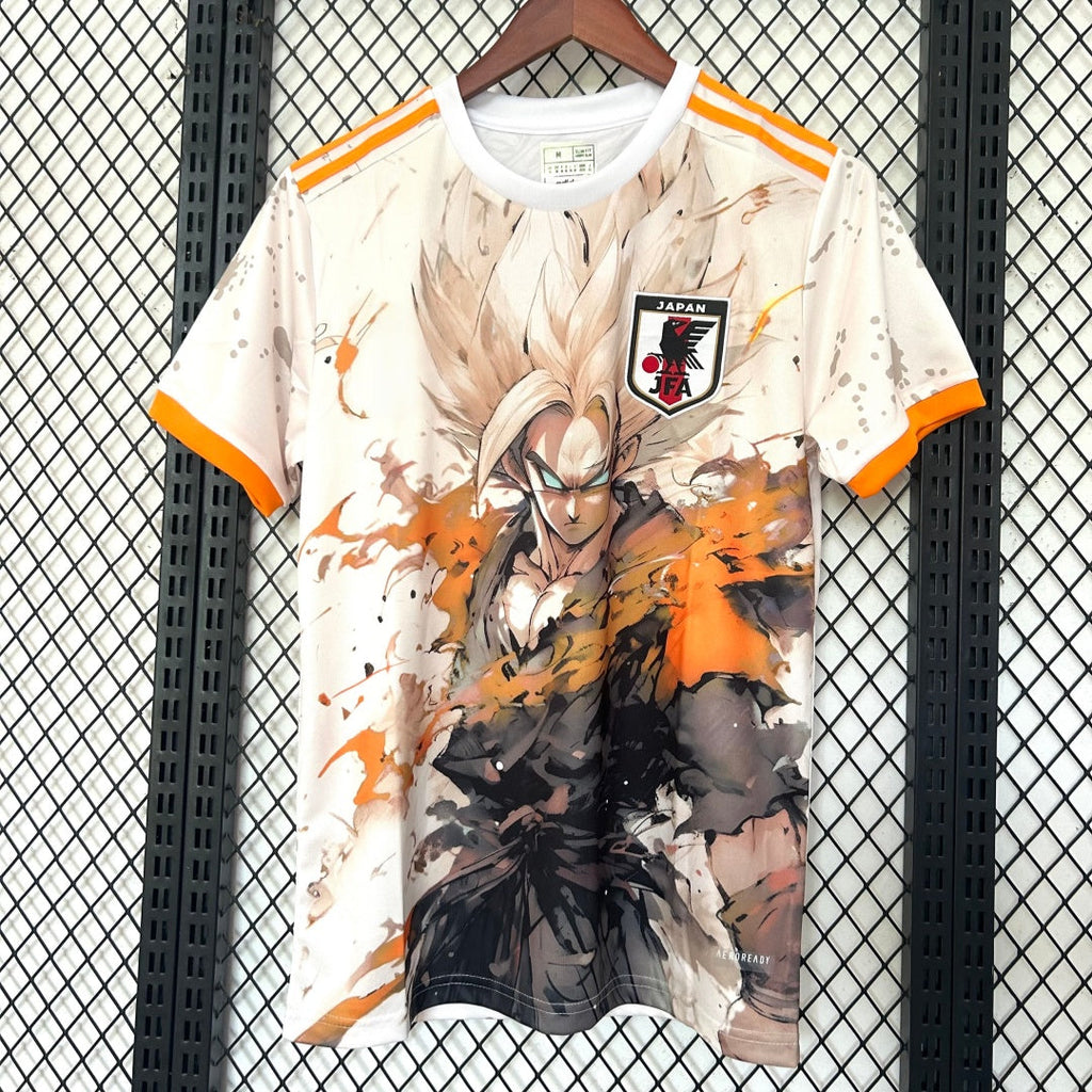 Maillot 24/25 Japon anime Le 12 -ème Maillot, design spécial, avec motifs inspirés de l'anime japonais, affiché sur un mannequin.