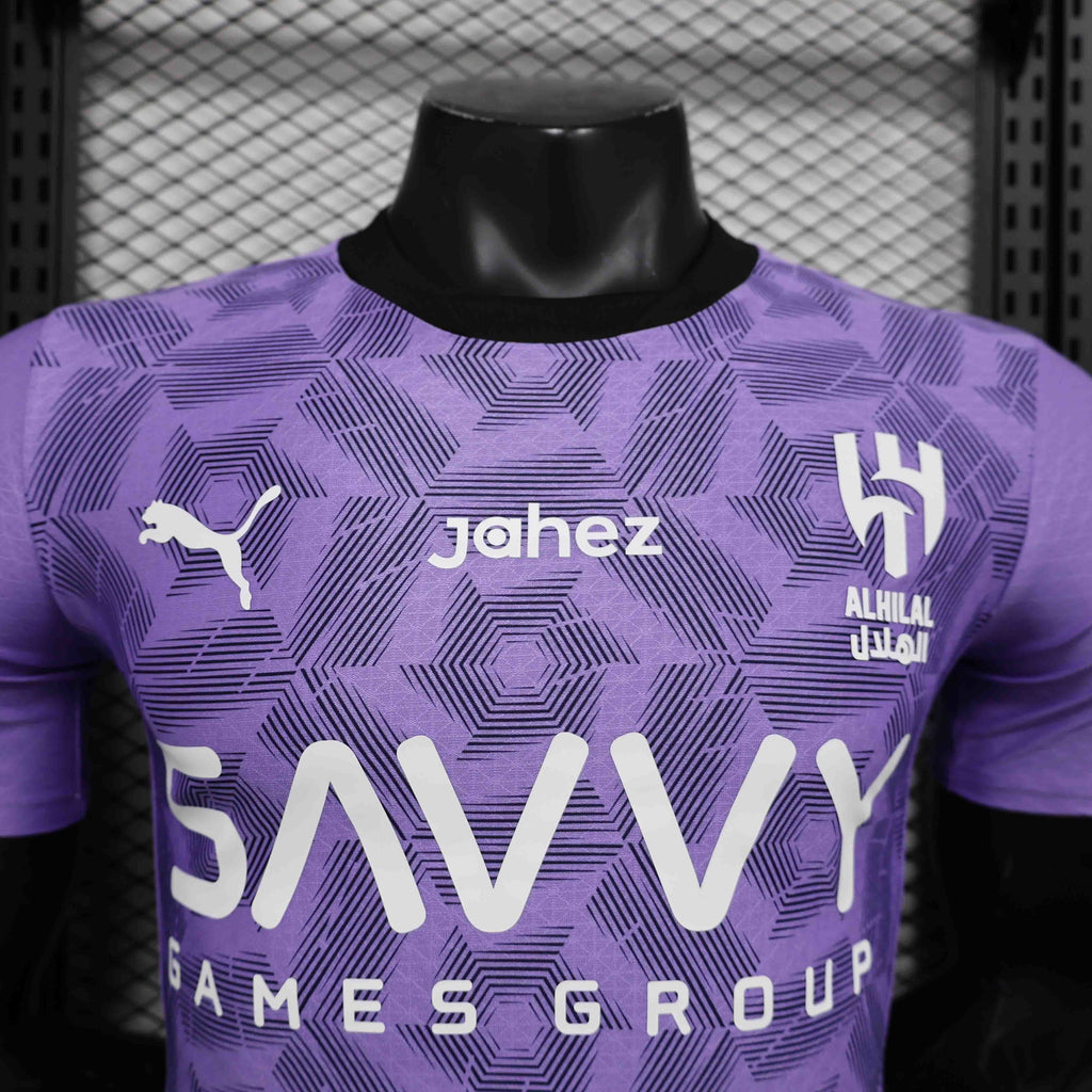 Maillot de football AL-Hilal 2024-25, maillot officiel de l'équipe, avec logo et design moderne, par Le 12 -ème Maillot