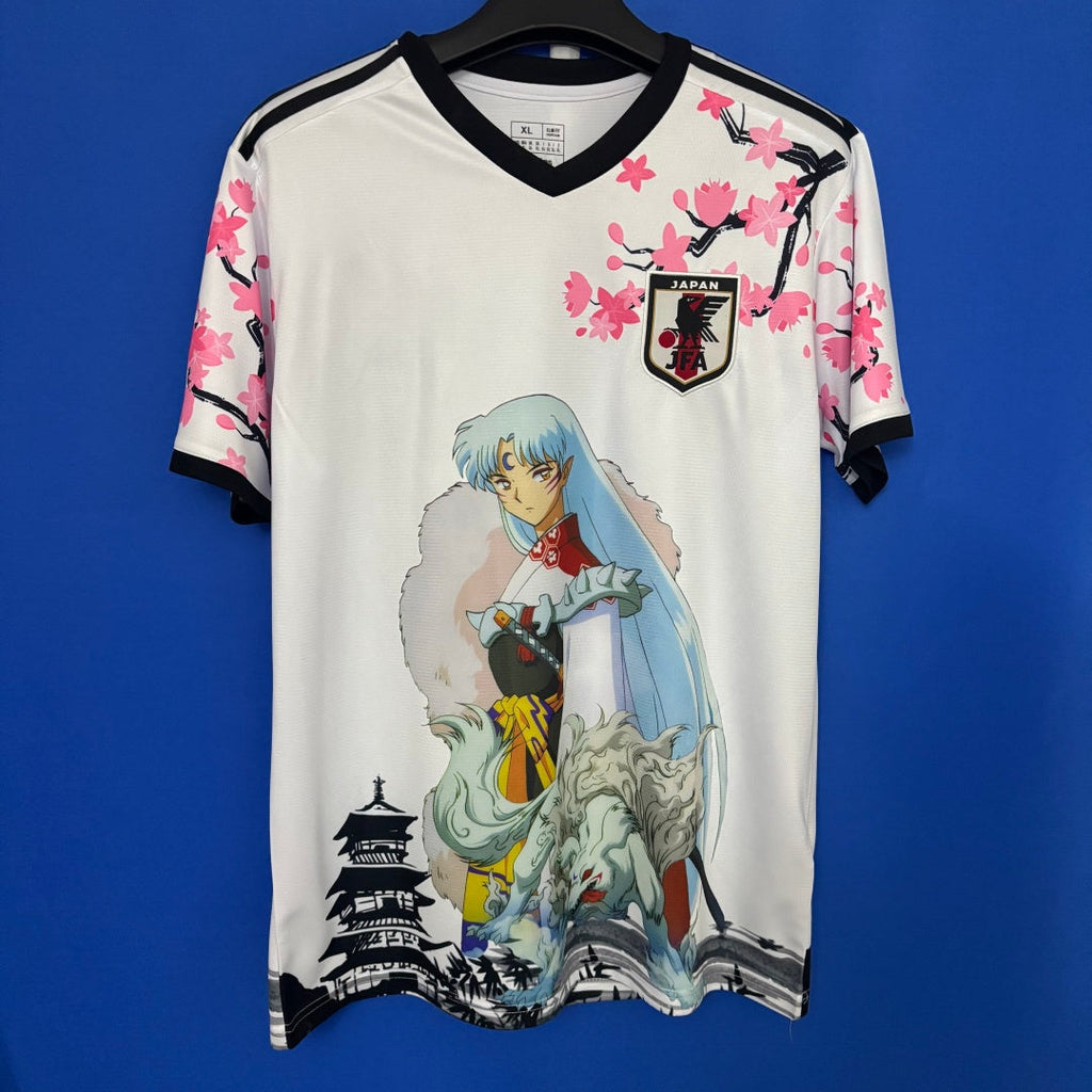 Maillot japonais anime blanc pour enfant 25/26 de la marque Le 12 -ème Maillot, détail du design sur le tissu.