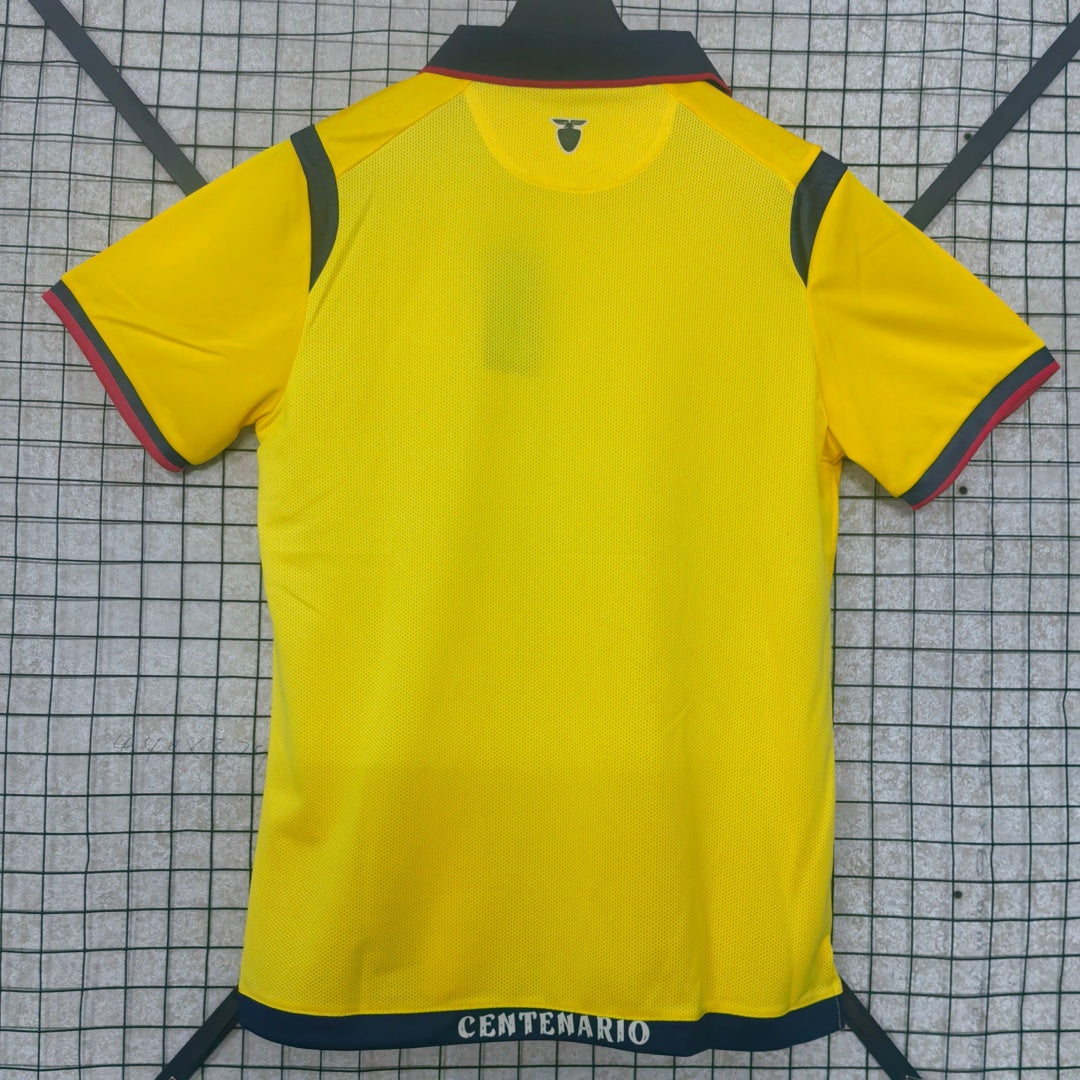 Maillot domicile Ecuador 25/26, marque Le 12 -ème Maillot, vue de face avec logo et design bleu et jaune.
