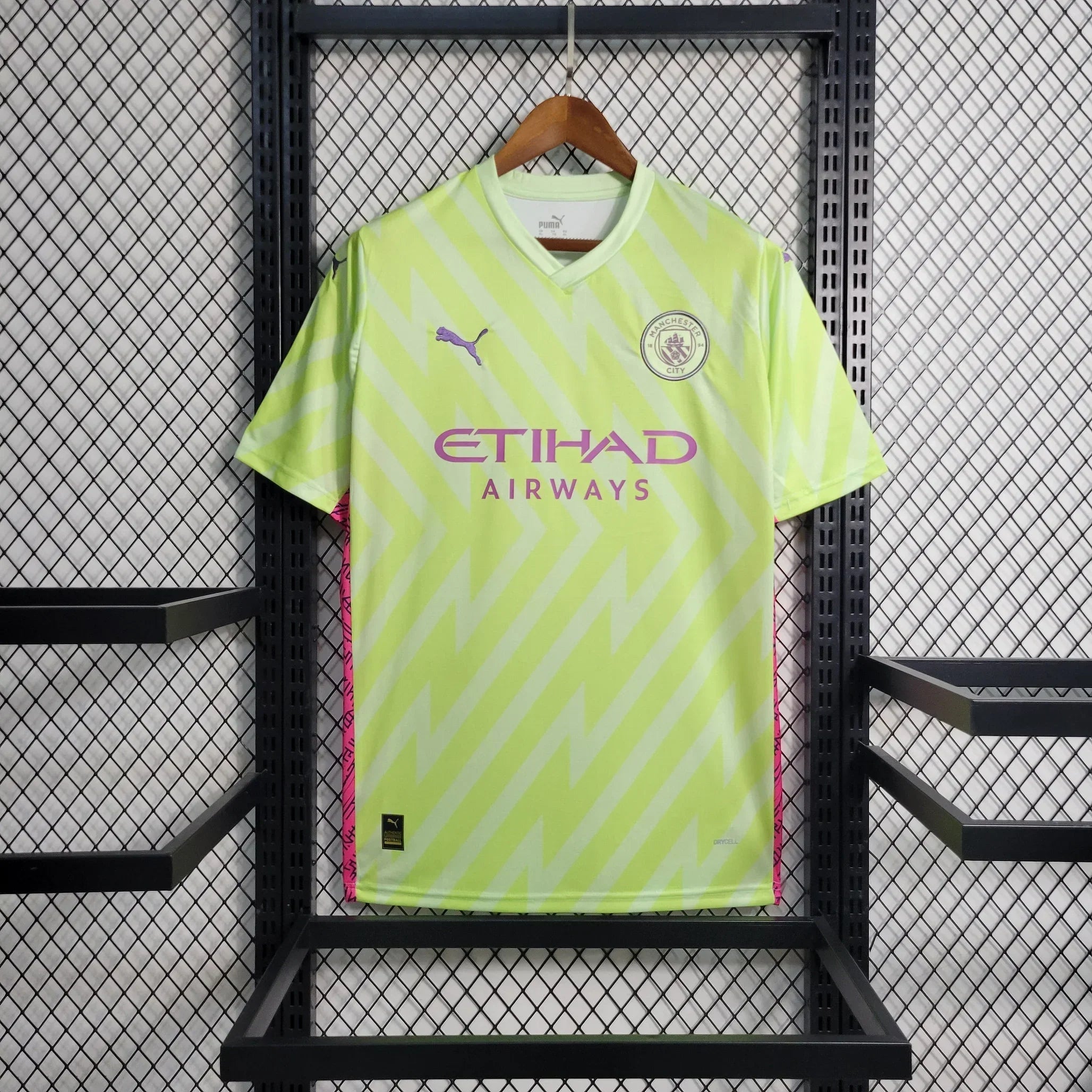 Maillot de gardien Manchester City 2023 2024 Le 12 -ème Maillot, maillot de football avec logo et détails en bleu et blanc