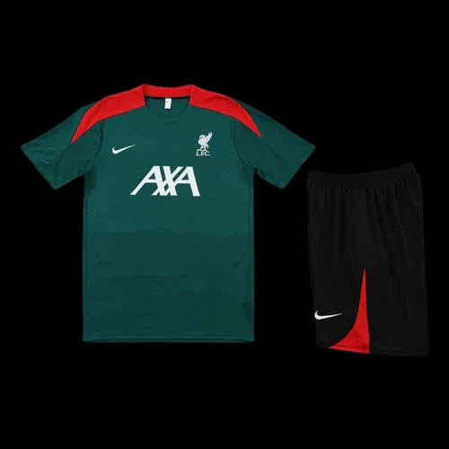 Ensemble Liverpool Le 12 -ème Maillot, maillot de football rouge avec logo et détails pour supporter l'équipe.