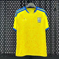 Maillot domicile Ukraine 25/26 Le 12 -ème Maillot, maillot de football bleu avec emblème national, vue de face