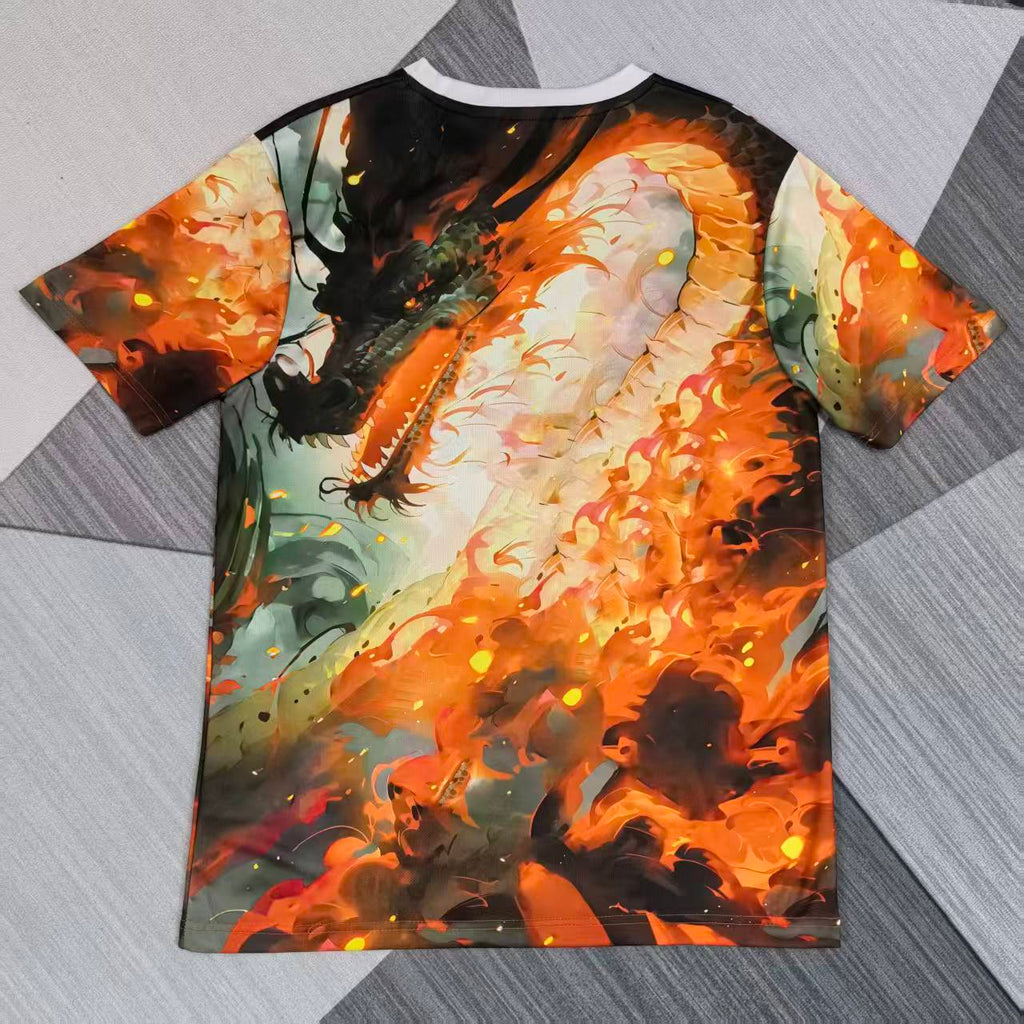 Maillot pour enfants 25/26 ans Le 12 -ème Maillot, jaune avec motif inspiré de l'anime japonais, vue de face.