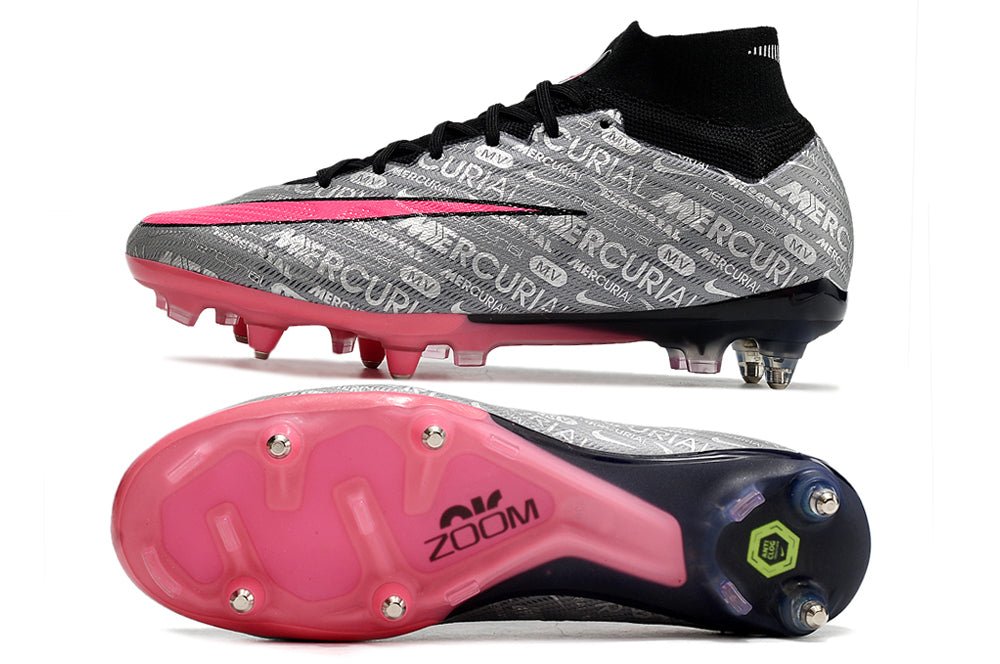 Crampons Nike Mercurial Superfly IX Elite, chaussures de football avec semelles à crampons pour terrains en gazon.