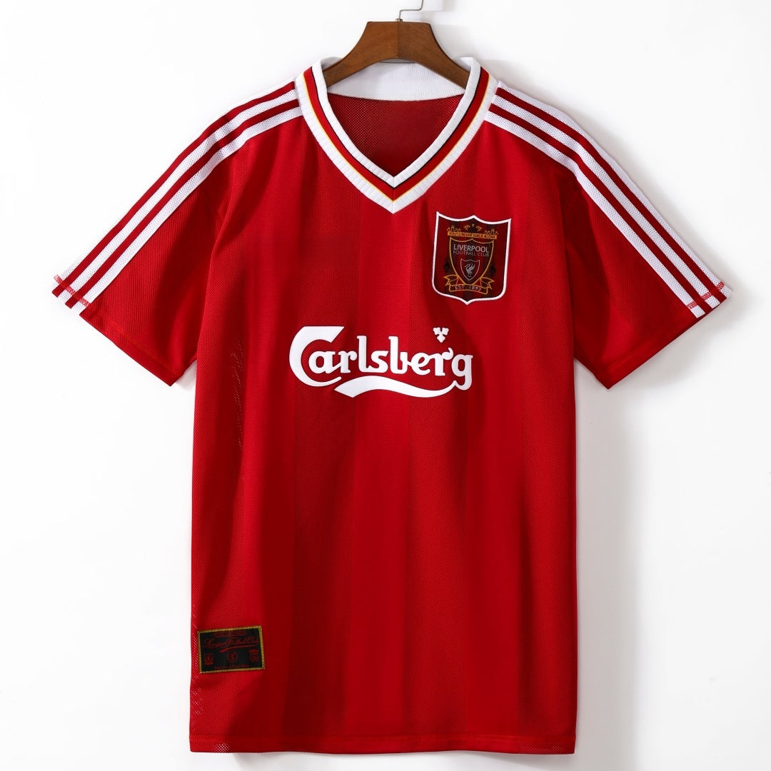 Maillot domicile Liverpool 1995-1996 rétro, marque Le 12, avec logo et design classique, vue de face.