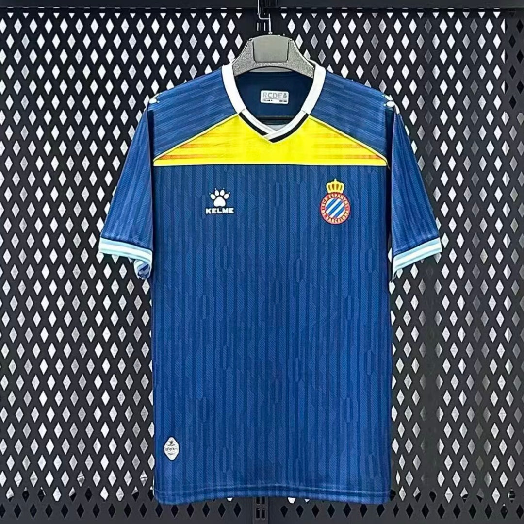 Maillot de football Le 12 -ème Maillot 25/26 Espagne troisième bleu, maillot de sport avec logo espagnol, vue frontale