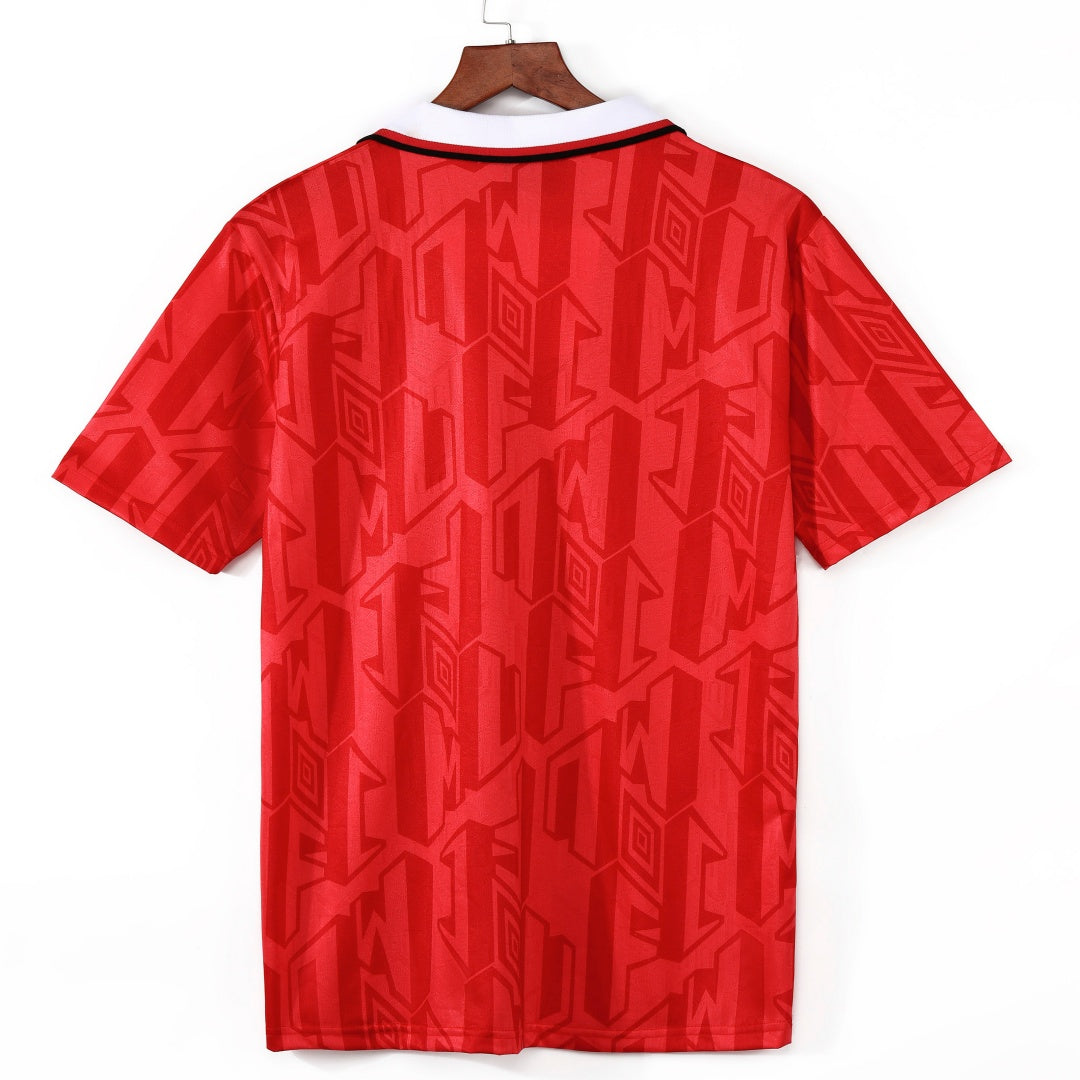 Maillot domicile rétro Manchester United 1992-1994 par Le 12, maillot de football vintage avec logo et détails d'époque.