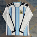 Maillot domicile Argentine 25/26 à manches longues, marque Le 12 -ème Maillot, vue de face avec logo et détails bleus et blancs.