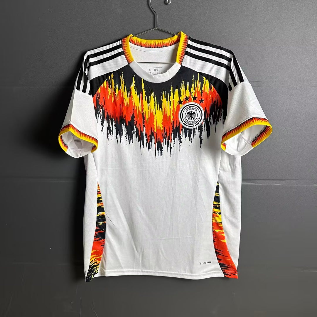 Maillot de football Allemagne 25/26 Le 12 -ème Maillot, maillot d'entraînement pour jeunes, en tissu bleu avec logo et détails blancs