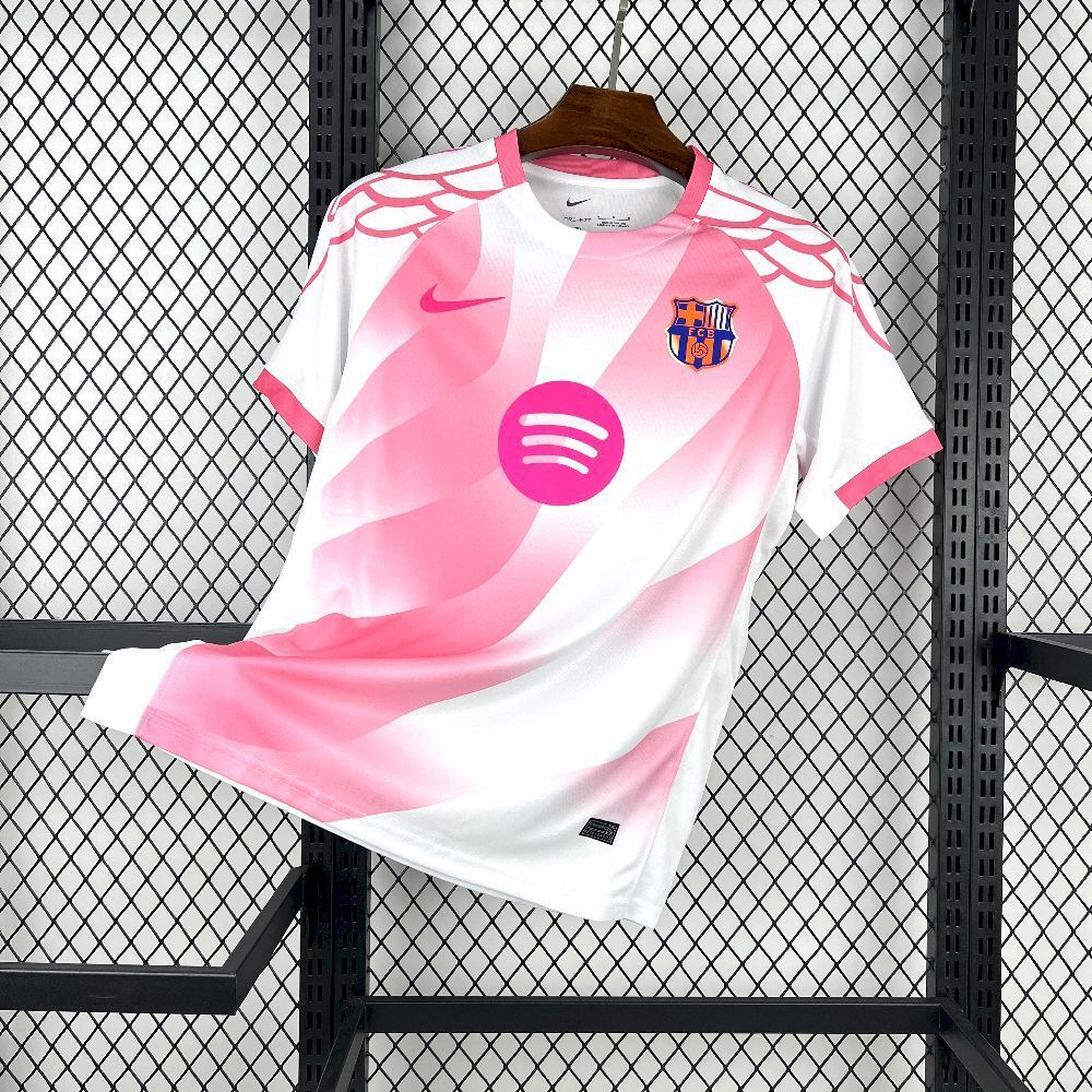 Maillot de football Le 12 -ème Barcelone Rose 25/26, maillot spécial pour supporters, vue frontale avec logo et détails colorés