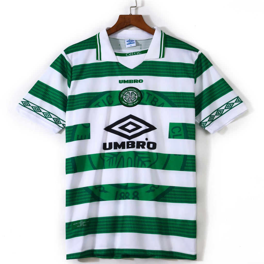 Maillot domicile Celtic 1998-1999 rétro, marque Le 12 -ème Maillot, avec logo et couleurs traditionnelles du club.