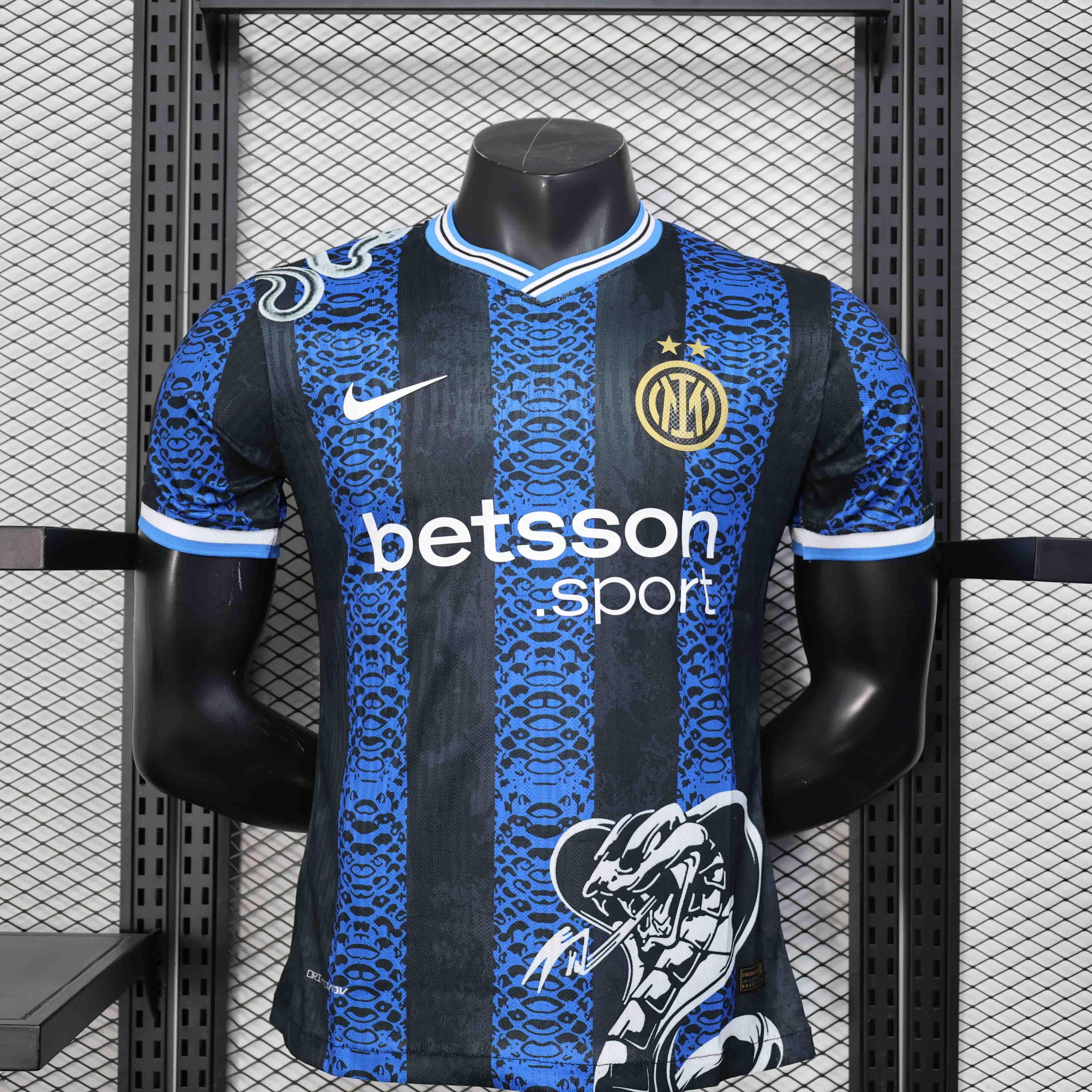 Maillot concept Inter Milan 2025-26 de la marque Le 12-ème Maillot, maillot de football avec logo et design moderne.