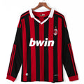 Maillot rétro domicile AC Milan 2009-2010 à manches longues, marque Le 12 -ème Maillot, vue de face.