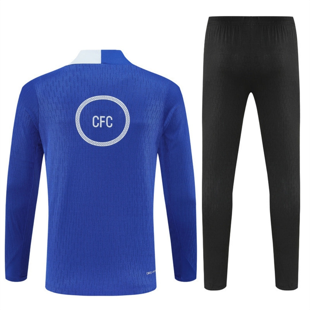 Ensemble Chelsea bleu pour enfants, marque Le 12 -ème Maillot, comprenant un haut et un pantalon, en tissu confortable.