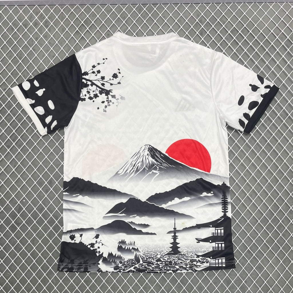 Maillot de football blanc Le 12 -ème Maillot pour enfant 25/26 ans, design japonais, vue de face.