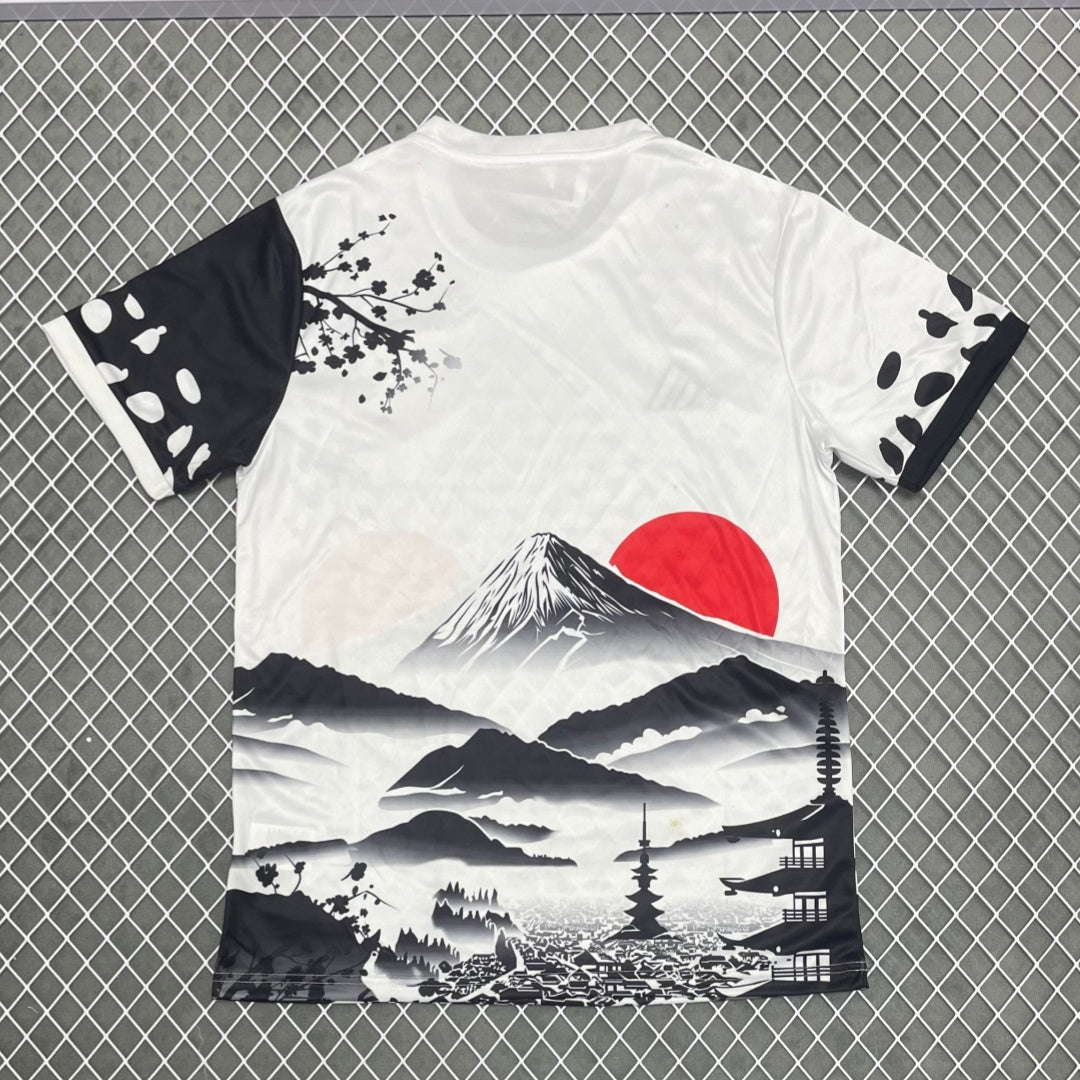 Maillot de football blanc Le 12 -ème Maillot pour enfant 25/26 ans, design japonais, vue de face.