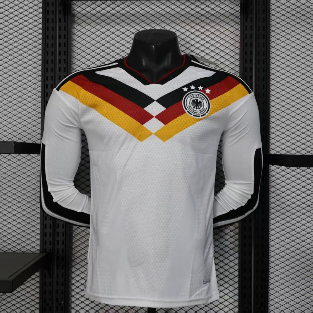 Maillot domicile long manches de l'équipe d'Allemagne 25/26, marque Le 12 -ème Maillot, vue frontale avec logo et détails.