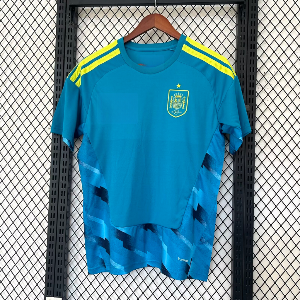 Maillot de football 25/26 Espagne Le 12 vert, maillot vert avec logo et détails de l'équipe nationale espagnole