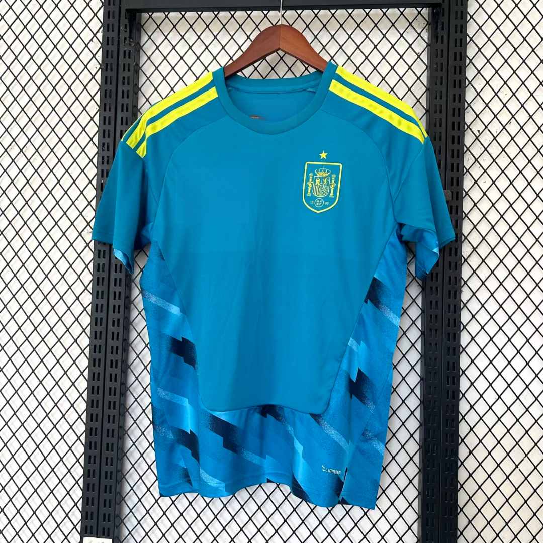 Maillot de football 25/26 Espagne Le 12 vert, maillot vert avec logo et détails de l'équipe nationale espagnole